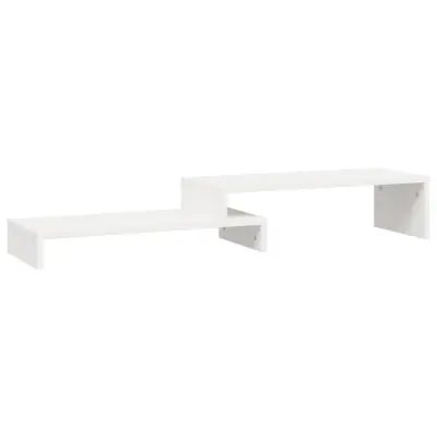 vidaXL Stojalo za zaslon bele barve (52-101)x22x14cm trdna borovina