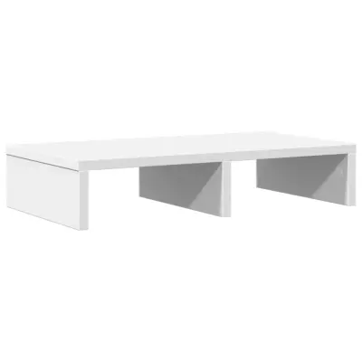vidaXL Stojalo za monitor bela 50x27x10 cm inženirski les