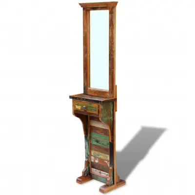 The Living Store Ogledalo za hodnik trden predelan les 47x23x180 cm - Ogledalo Za Hodnik