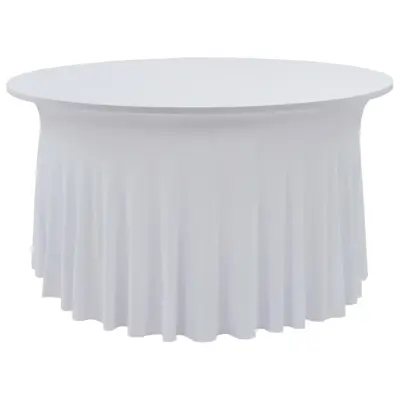 The Living Store Raztegljiva pregrinjala za mizo s krilom 2 kosa 180x74 cm bela - Prevleka Za Mizo