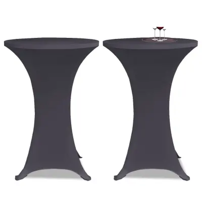 The Living Store Raztegljiva Prevleka za Mizo 2 kosa 60 cm Antracitna - Prevleka Za Mizo