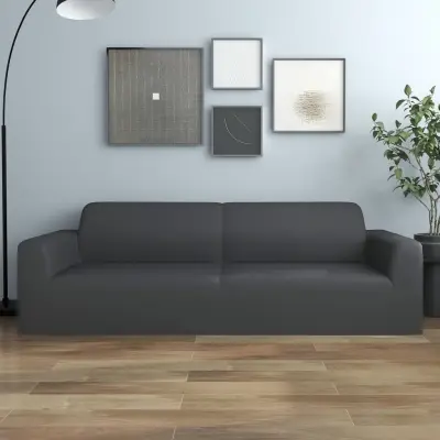 The Living Store Raztegljiva prevleka za kavč trosed antracit poliester jersey - Prevleka Za Kavč