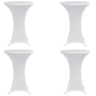 The Living Store Pregrinjalo za visoko mizo Ø60 cm belo raztegljivo 4 kosi - Pregrinjalo Za Mizo