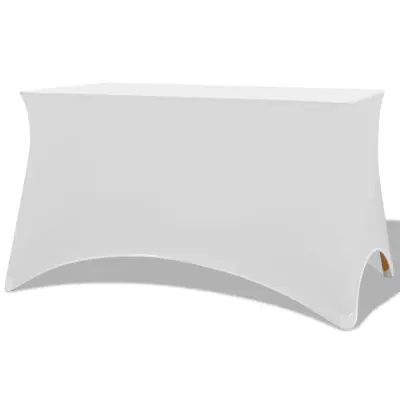 The Living Store Raztegljiva Prevleka za Mizo 2 kosa 120x60,5x74 cm Bela - Prevleka Za Mizo