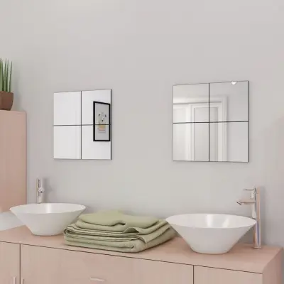 The Living Store Zrcalne ploščice brez okvirja iz stekla 16 kosov 20,5 cm - Zrcalna Ploščica