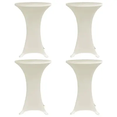 The Living Store Pregrinjalo za visoko mizo Ø60 cm krem raztegljivo 4 kosi - Pregrinjalo Za Mizo