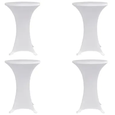 The Living Store Pregrinjalo za visoko mizo Ø70 cm belo raztegljivo 4 kosi - Pregrinjalo Za Mizo