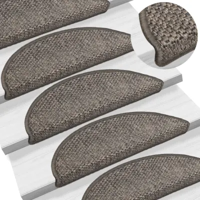 The Living Store Samolepilne preproge za stopnice sisal 15 kosov 56x17x3 cm - Preproga Za Stopnice