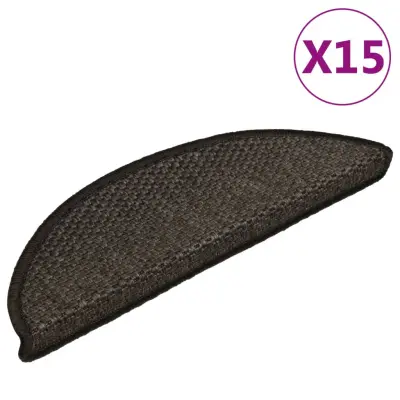 The Living Store Samolepilne preproge za stopnice sisal 15kos 56x17x3cm antracit - Preproga Za Stopnice