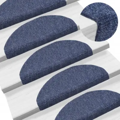 The Living Store Samolepilne preproge za stopnice 10 kosov modre 65x21x4 cm - Preproga Za Stopnice