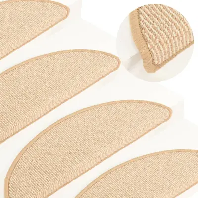 The Living Store Preproge za stopnice 15 kosov krem 56x17x3 cm - Preproga Za Stopnice