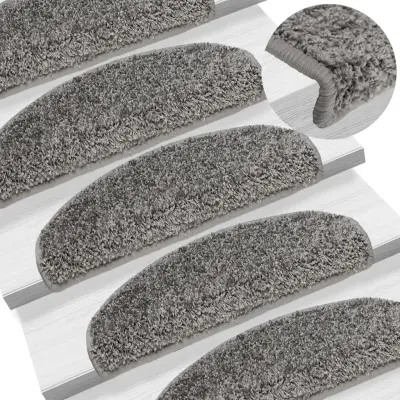 The Living Store Preproge za stopnice 10 kosov 65x21x4 cm sive - Preproga Za Stopnice