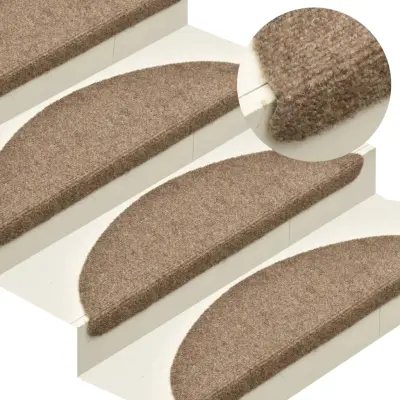 The Living Store Samolepilne preproge za stopnice 15 kosov krem 65x21x4 cm - Preproga Za Stopnice