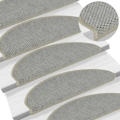 The Living Store Samolepilne preproge za stopnice sisal 15 kosov 65x21x4 cm - Preproga Za Stopnice