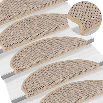 The Living Store Samolepilne preproge za stopnice sisal 15 kosov 65x21x4 cm - Preproga Za Stopnice