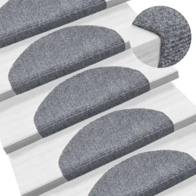 The Living Store Samolepilne preproge za stopnice 15 kosov 65x21x4cm svetlo sive - Preproga Za Stopnice