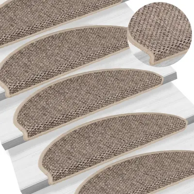 The Living Store Samolepilne preproge za stopnice sisal 15 kosov 65x21x4 cm - Preproga Za Stopnice
