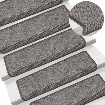 The Living Store Samolepilne preproge za stopnice 15 kosov 65x21x4cm sive in bež - Preproga Za Stopnice
