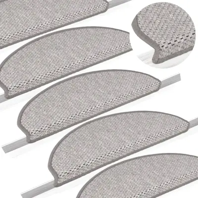 The Living Store Samolepilne preproge za stopnice sisal 15 kosov 65x21x4 cm - Preproga Za Stopnice