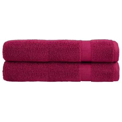 The Living Store Premium brisače SOLUND 2 kosa bordo 100x200 cm 600 g/m2 - Brisača