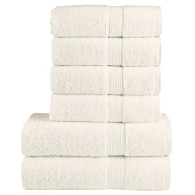 The Living Store Komplet brisač iz bombaža 6-delni SOLUND krem 600 gsm - Komplet Brisač