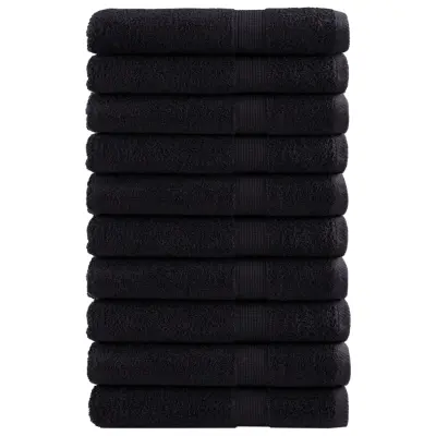 The Living Store Premium brisače SOLUND 10 kos črna 80x200 cm 600 g/m2 - Brisača Za Savno
