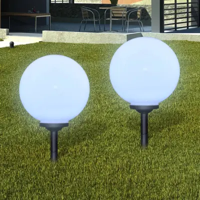 The Living Store Zunanje svetilke za osvetlitev poti 2 kosa LED 30 cm s konico - Vrtna Svetilka