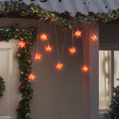 The Living Store Božična svetilka 10 LED rdeča 10 cm - Božična Lučka
