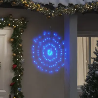 The Living Store Božične zvezdne lučke 140 LED 2 kosa modre 17 cm - Božična Zvezdna Lučka