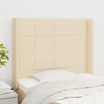 The Living Store Vzglavje z ušesi krem 83x16x118/128 cm blago - Vzglavje