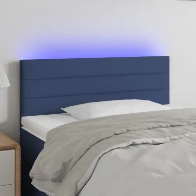 The Living Store LED posteljno vzglavje modro 90x5x78/88 cm blago - LED Vzglavje