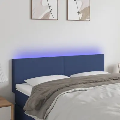 The Living Store LED posteljno vzglavje krem 144x5x78/88 cm blago - LED Vzglavje