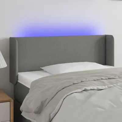 The Living Store LED posteljno vzglavje temno sivo 83x16x78/88 cm blago - LED Vzglavje