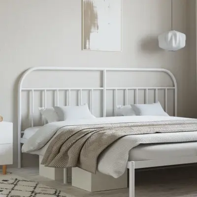 The Living Store Kovinsko vzglavje belo 200 cm - Vzglavje