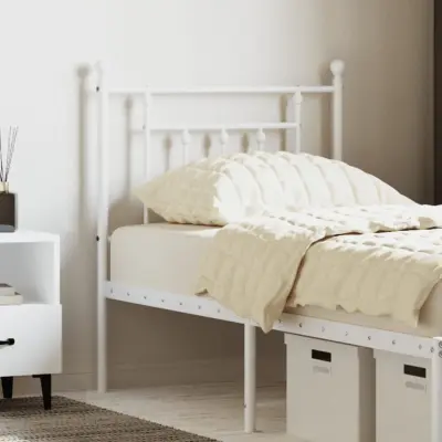 The Living Store Kovinsko vzglavje belo 75 cm - Vzglavje