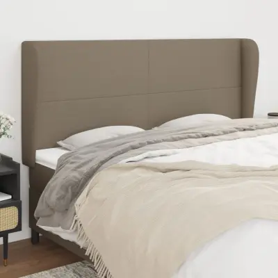 The Living Store Vzglavje z ušesi taupe 203x23x118/128 cm blago - Vzglavje