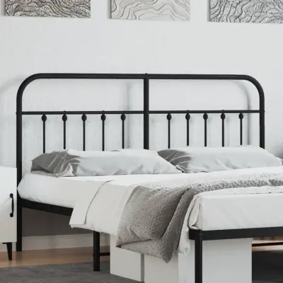 The Living Store Kovinsko posteljno vzglavje črno 180 cm - Vzglavje