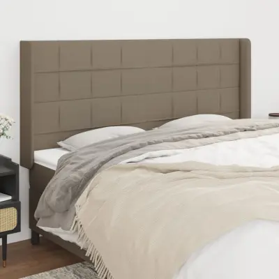 The Living Store Vzglavje z ušesi taupe 163x16x118/128 cm blago - Vzglavje