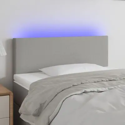 The Living Store LED posteljno vzglavje svetlo sivo 90x5x78/88 cm blago - LED Vzglavje