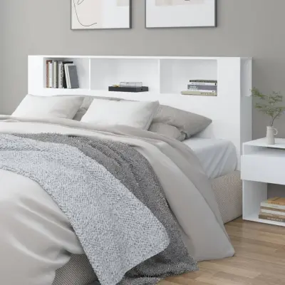 The Living Store Vzglavna omarica bela 200x18,5x104,5 cm - Vzglavna Omarica