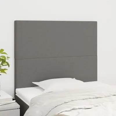 The Living Store Posteljno vzglavje 2 kosa temno sivo 90x5x78/88 cm blago - Vzglavje