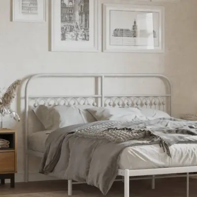 The Living Store Kovinsko vzglavje belo 150 cm - Vzglavje