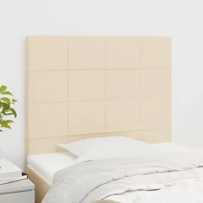 The Living Store Posteljno vzglavje 2 kosa krem 90x5x78/88 cm blago - Vzglavje