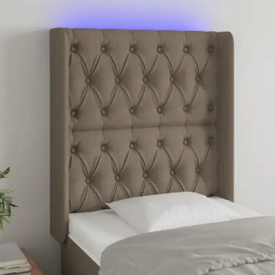 The Living Store LED posteljno vzglavje taupe 83x16x118/128 cm blago - LED Vzglavje
