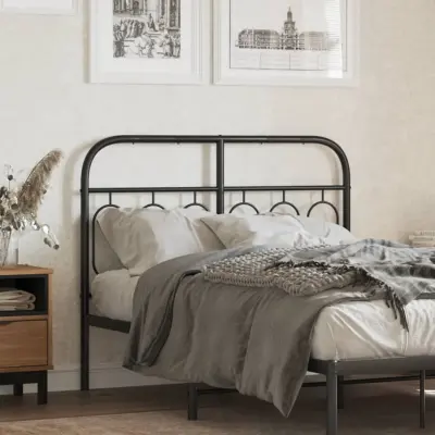The Living Store Kovinsko posteljno vzglavje črno 120 cm - Vzglavje