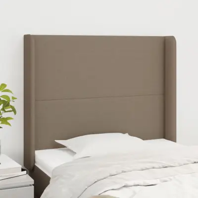 The Living Store Vzglavje z ušesi taupe 103x16x118/128 cm blago - Vzglavje