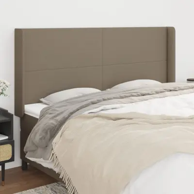The Living Store Vzglavje z ušesi taupe 203x16x118/128 cm blago - Vzglavje