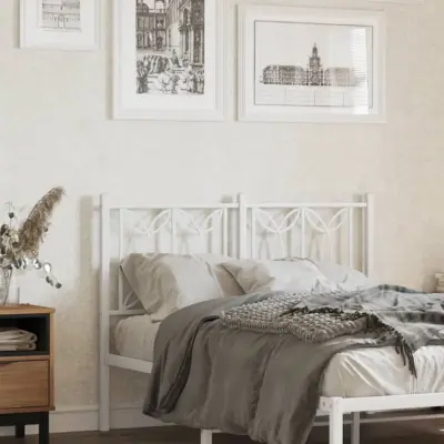 The Living Store Kovinsko vzglavje belo 120 cm - Posteljno Vzglavje