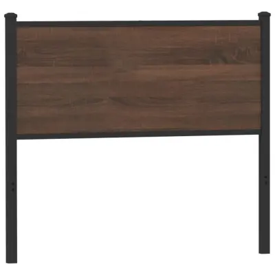 The Living Store Posteljno vzglavje rjavi hrast 107 cm inženirski les in jeklo - Vzglavje