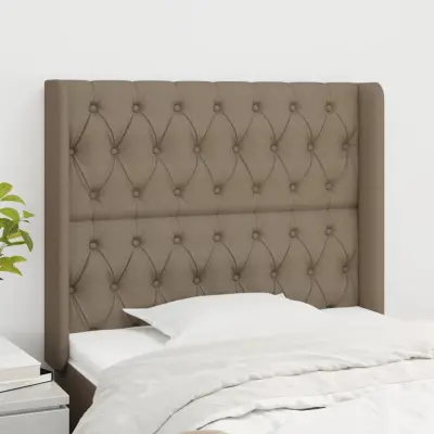 The Living Store Vzglavje z ušesi taupe 93x16x118/128 cm blago - Vzglavje
